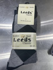 Leeds 4 Pair Dress Socks Shoe Size 8 1/2 to 12 DIAMOND ARGYLE COTTON Socks