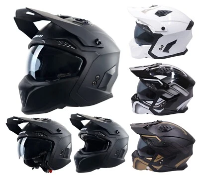 Motorcycle Helmet Stealth Fighter Urban Jet Removable Face Mask & Peak ECE 22.06