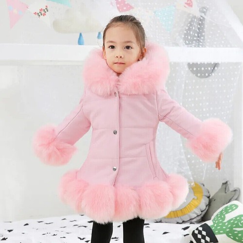 Baby Winter Warm Coats Girls Long Sleeve Hooded Thick Jacket Outwear Clothing US - Picture 13 of 26