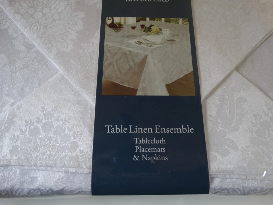 NUEVO Waterford Marquis lino blanco 21 piezas. Juego de servilletas y manteles individuales Tablcloth 60x118 Foto 3 de 4