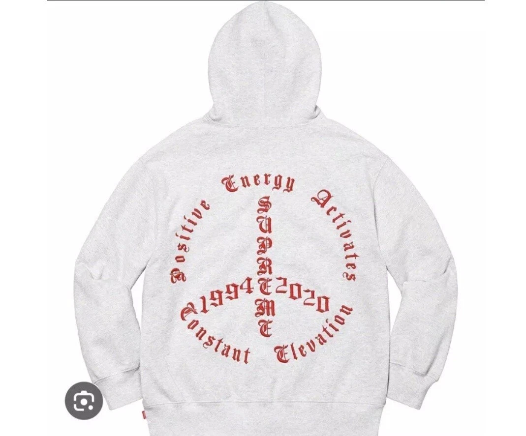 Sweat shirt à capuche Supreme FW20 (gris cendres) homme taille GRANDE, L [logo de la boîte]