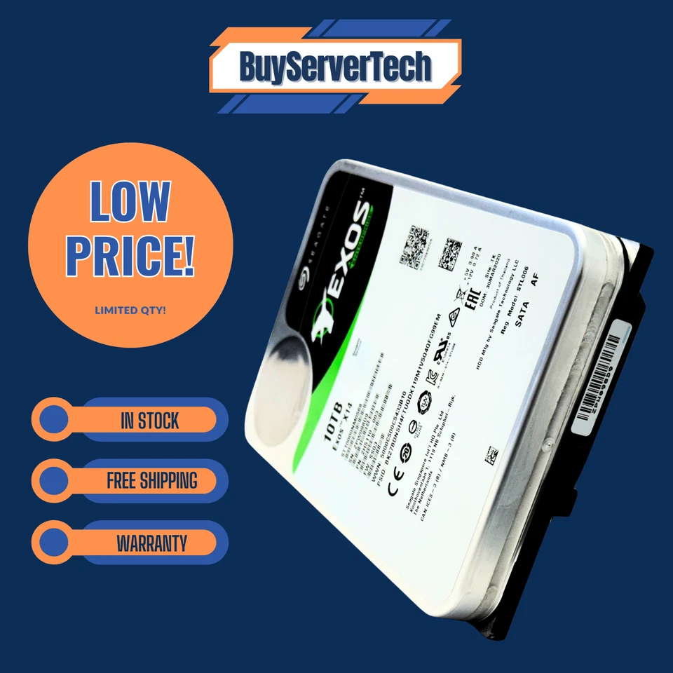 Seagate Exos X14 ST10000NM0568 10TB 256MB 7200RPM SATA 3.5" HDD | 0 Hours - Image 4 of 4
