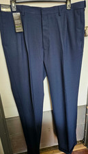 haggar premium comfort dress pants 42x32 hidden comfort waist band Navy NWT A750
