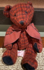 Russ NELLY Bear Flannel  Velvet Handmade Retired 9  EUC
