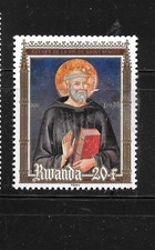 RWANDA SC#1056 1981 MNH XF MINT OLD PORTRAIT OF SAINT PICTORIAL SINGLE STAMP