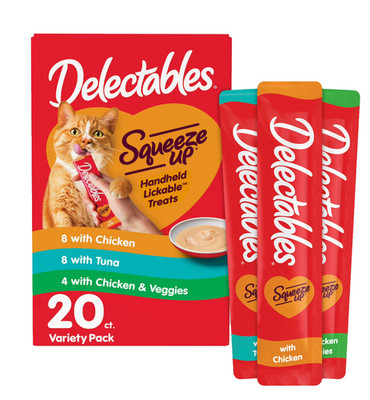 Delectables Squeeze Up Lickable Cat Treats Variety Pack 20 Tubes Chicken Tuna