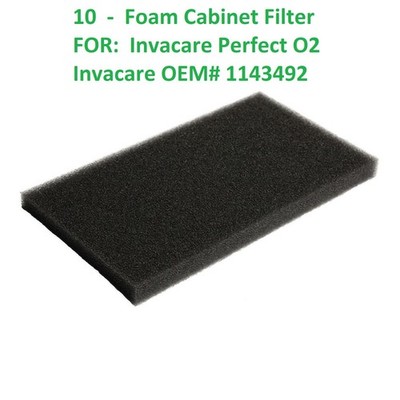 Invacare Perfecto O2 Cabinet filter PerfectO2 Foam Filter Compare to 1143492, 10