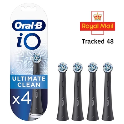 Oral-B iO Ultimate Cleans Replacement Toothbrush Heads Pack of 4 Black