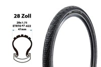 28 Zoll Fahrrad Reifen 47-622 City Trekking Bike Mantel 28X1.75 Pannenschutz