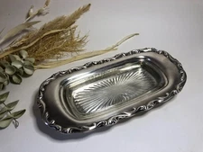 Empty Silver Metal and Glass Pocket or Small Dish - International Silver Compan