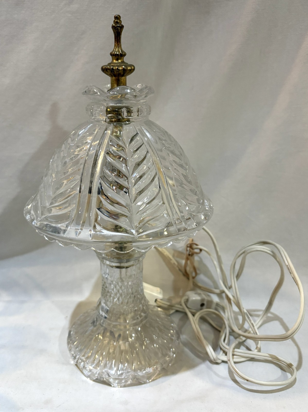 Vintage Crystal Glass Fairy Lamp Tested Working