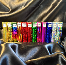 Hot Stamp Holographic Gilding Foil 12 Roll Sampler Pack- 3" x10' FREE SHIP