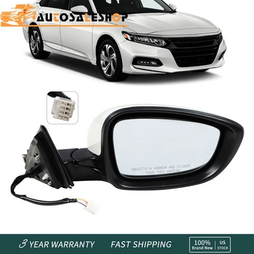 Mirror Right side For Honda Accord 2018-2020 2022 White Power Manual fold 3Pin