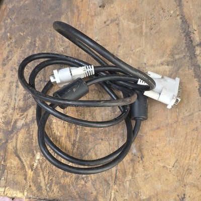 HOTRON DVI-D Single Link Male-to-Male Cable 6 ft Ferrite Core Black/White