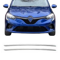 KüHlergrill Leisten Grillleisten FüR Renault Clio 2019-2025 Edelstahl Chrom 2X