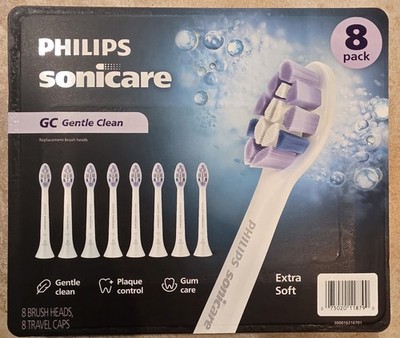 8 Pack Philips Sonicare GC Gentle Clean Extra Soft Replacement Tooth Brush Head