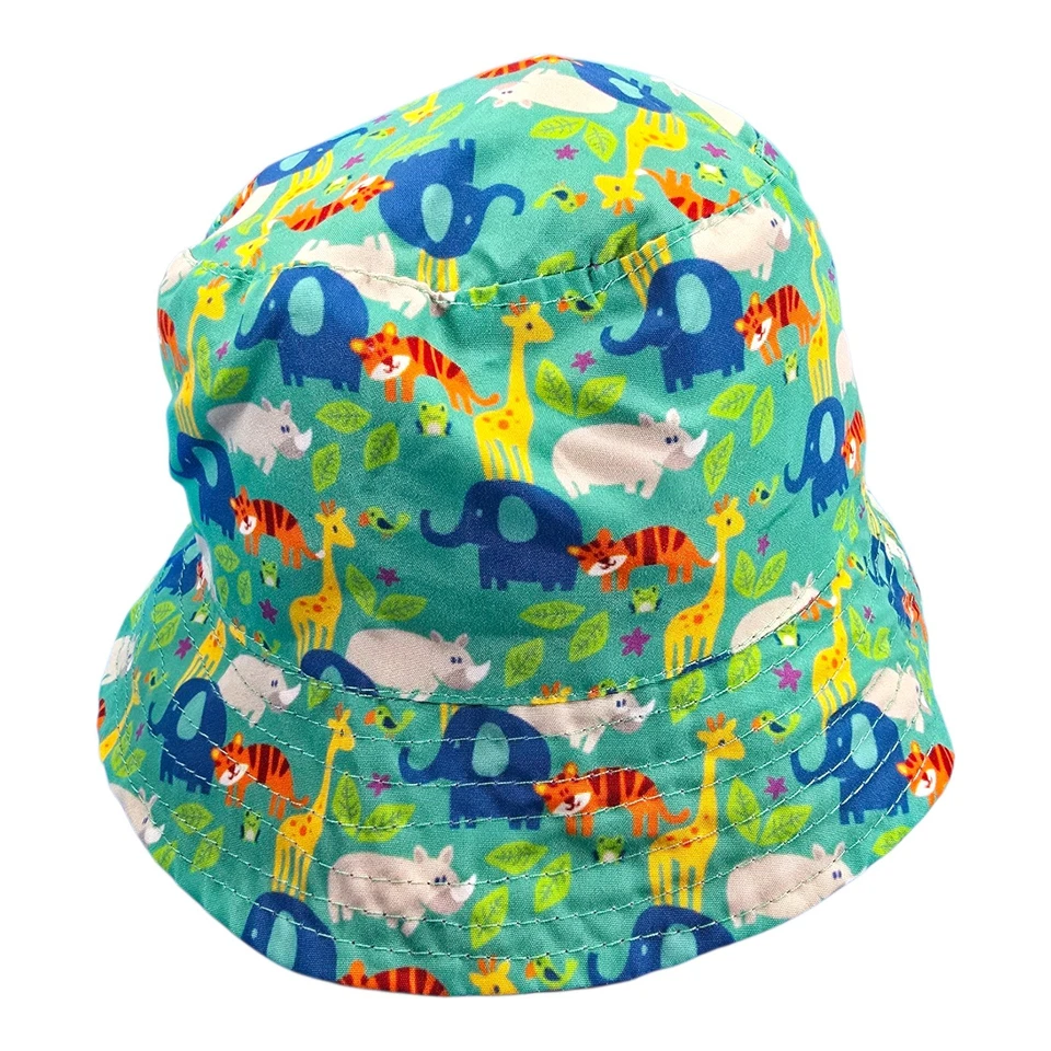 Sombrero de cubo con estampado de animales de safari para niños Fort Wayne Zoo protección solar 6 1/2  Foto 3 de 4
