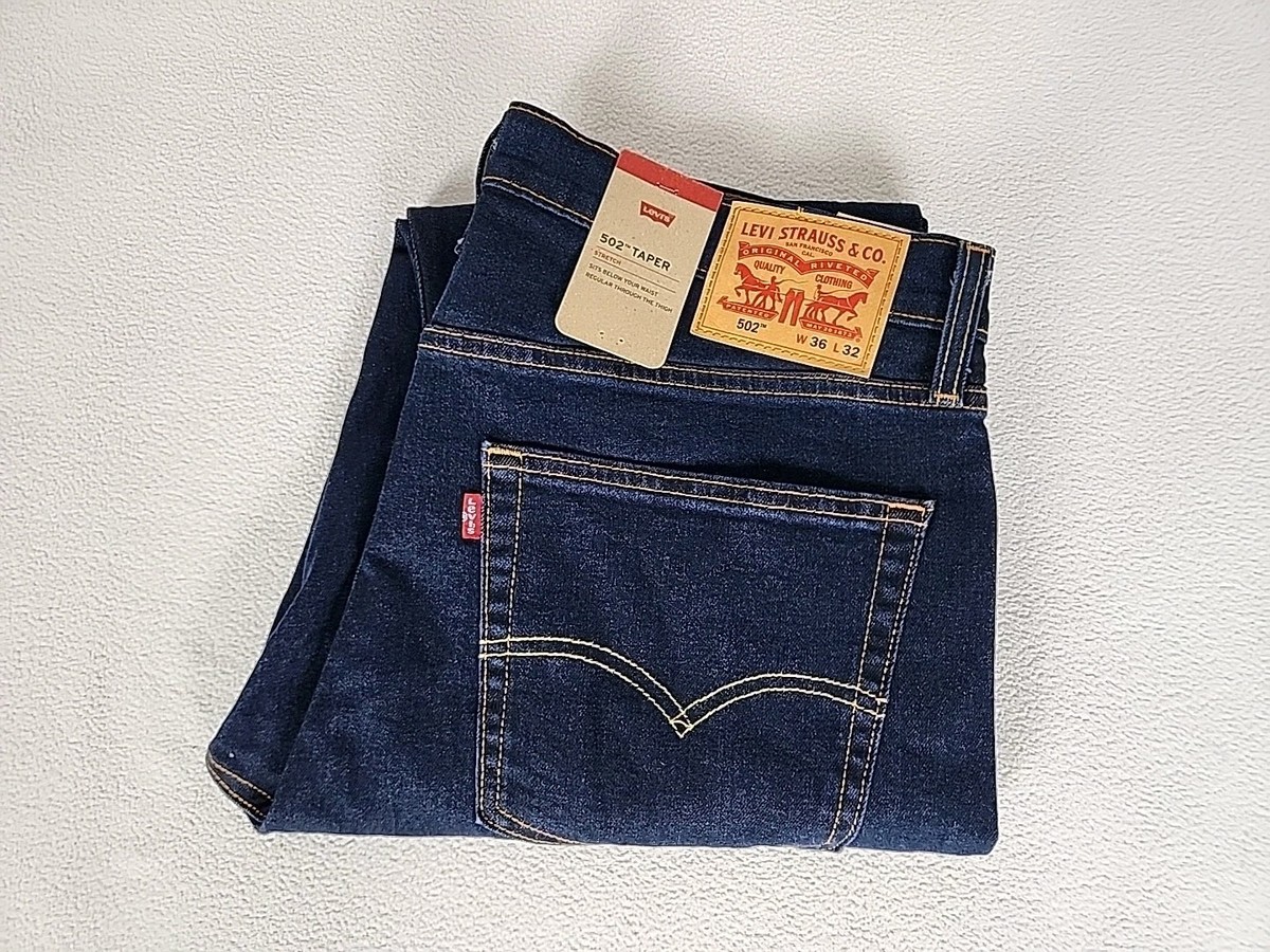 リーバイス502 w36 h32 Levi's 502 Regular Fit Zip Fly Tapered Denim Jeans 36X32 Men's