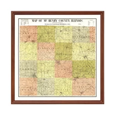 Old Map of McHenry County, IL 1903 - Vintage Illinois Art