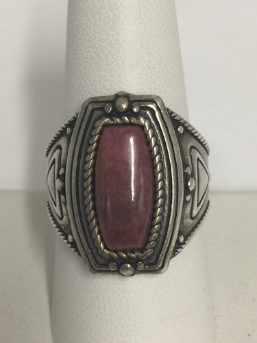 Dakota West Shube Pink Rhodonite Sterling Silver Ring Size 9