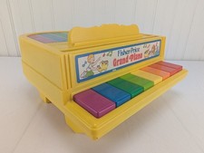 Vintage Fisher Price Grand Piano 1986 Musical Childrens Toy Works Rainbow Colors