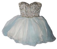 Glamour by Terani Couture Strapless Beaded Prom Pageant Dress Sz 0 W/Flaws