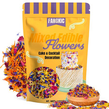 4 Kinds Natural Dried Edilble Flowers Petal Blend 1.5 Ounce , Edible Flowers fo