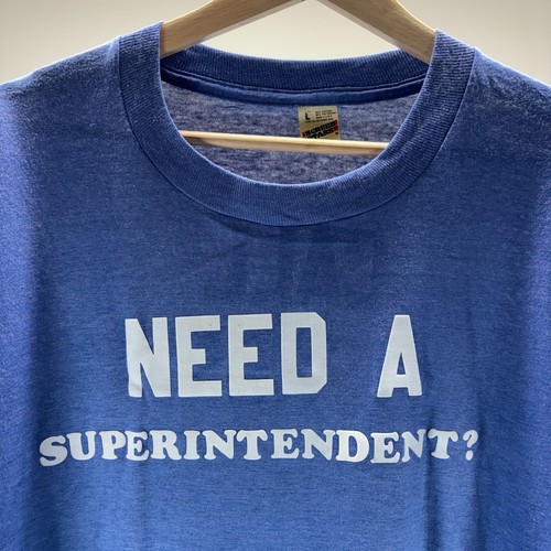 True Vintage Screen Stars T-Shirt Single Stitch USA Blue 80s Bill Superintendent