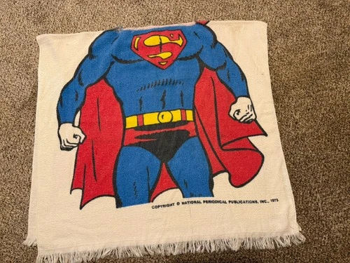 Vintage Original DC Comics 1975 DC Superman Beach Towel & Poncho RARE