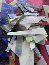 Stain Glass Lot Small Pieces Repairs Create Supplies Colors Art Craft Sun  8 lb