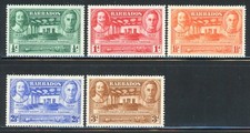 BARBADOS 202-06 SG257-61 MNH 1939 300º Aniversario Asamblea General conjunto de 5 CV$21