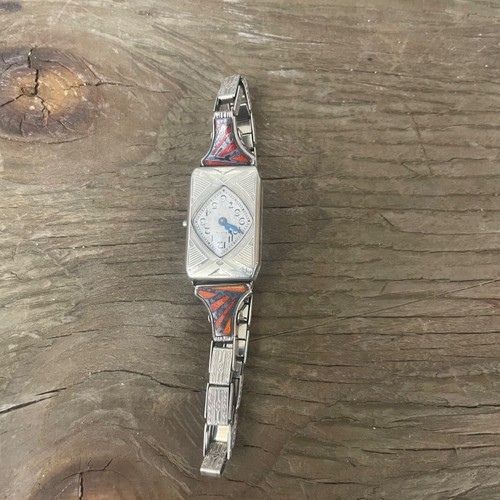 Vintage Elgin Art Deco Ladies Wristwatch 10K RGP Enamel Case 1920s w/ Box Set