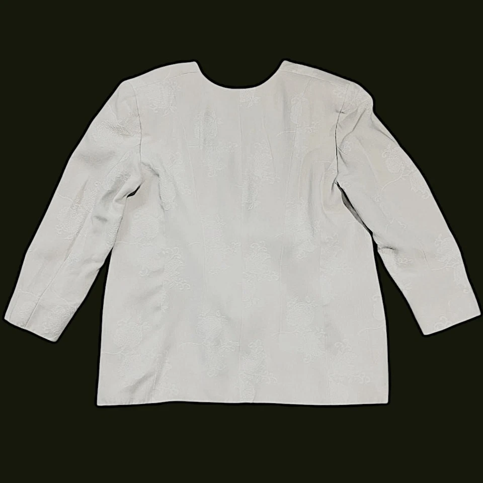 Emanuel Ungaro Cream Floral Blazer | Size 16 - Image 2 of 4