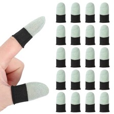 Mobile Gaming Finger Sleeve, 20 Pack Controller Finger Thumb Sleeve, Grass Green