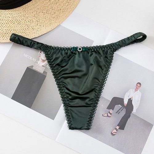 Color For Women For Girl Women Thong Satin Briefs Female Lingerie Bow Panties - Picture 11 of 22