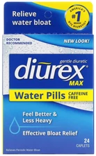 Diurex Max Water Pills Bloat Reliever, Max Strength Caffeine Free, Packaging May
