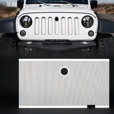 Xprite White Aluminum Grille Mesh Insert w/ Lock Hole for 07-18 Jeep Wrangler JK