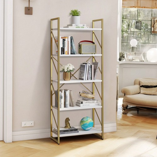 4-6 Tier Wood Bookshelf - Storage Display Rack for Living Room, Home Office - Picture 4 of 83