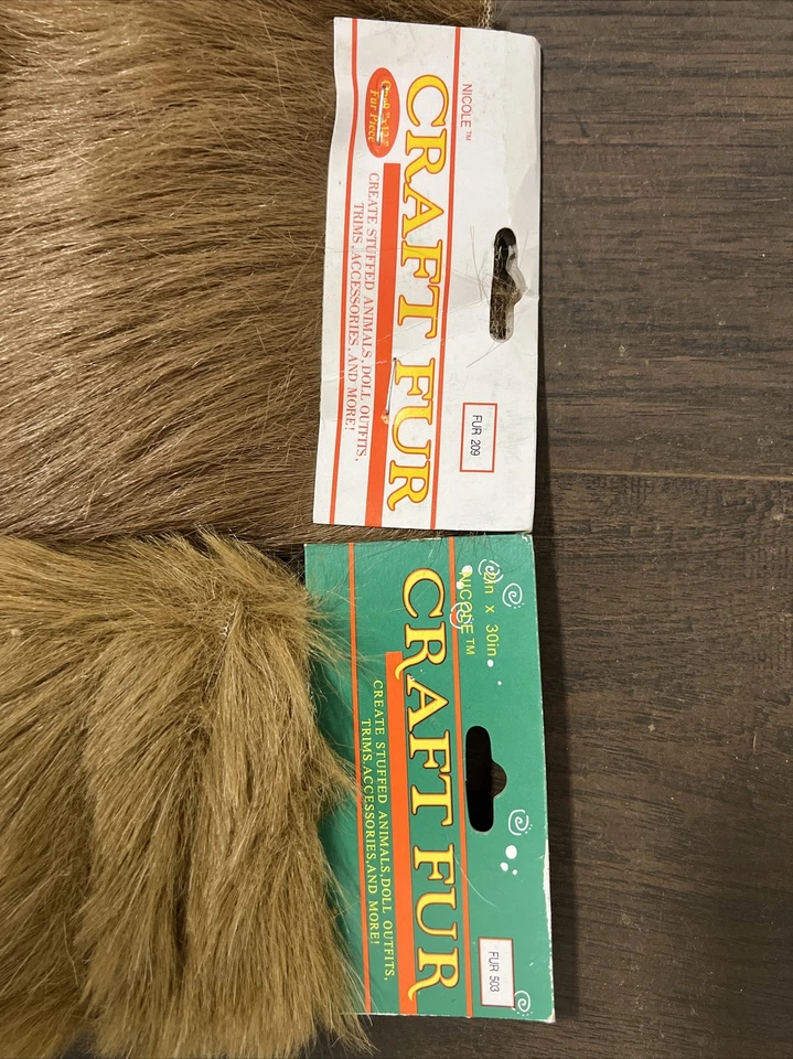 Craft Fur Lot Of 2 Fur 209 Size 9” X 12” & Fur 503 Size 2” X 30” NEW! - Image 3 of 3