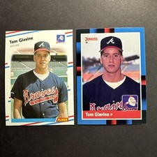 Tom Glavine (2) Card ROOKIE Lot ~1988~Atlanta Braves~Hall of Fame **Set Break**