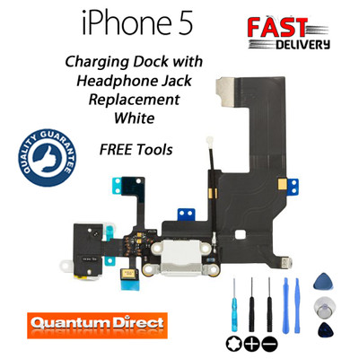 Quantum Direct Ersatzanschluss Für iPhone 5 Lade Dock 3,5 mm Klinke - WHITE