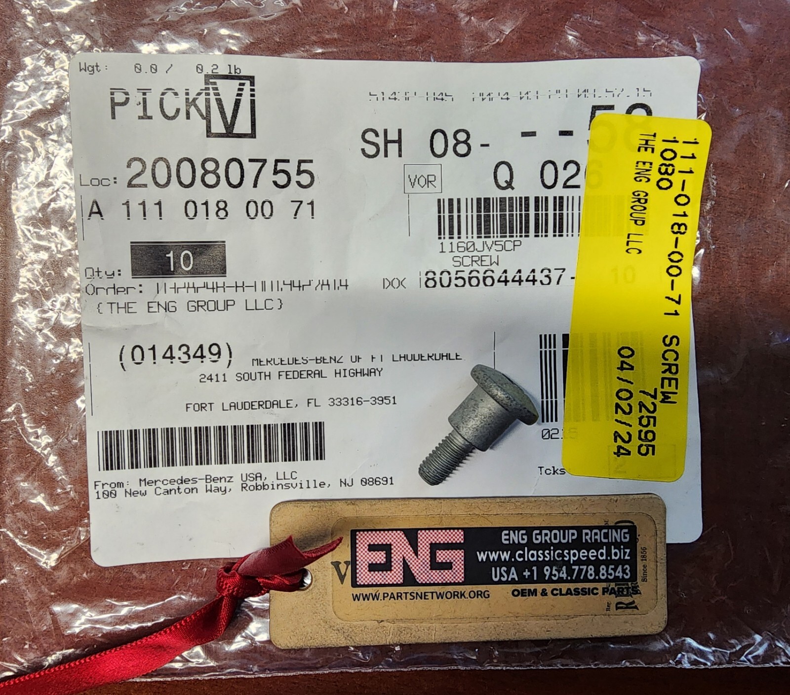 1997-1998 Mercedes-Benz C230 W202 Ignition Coil Cover Screw OEM  