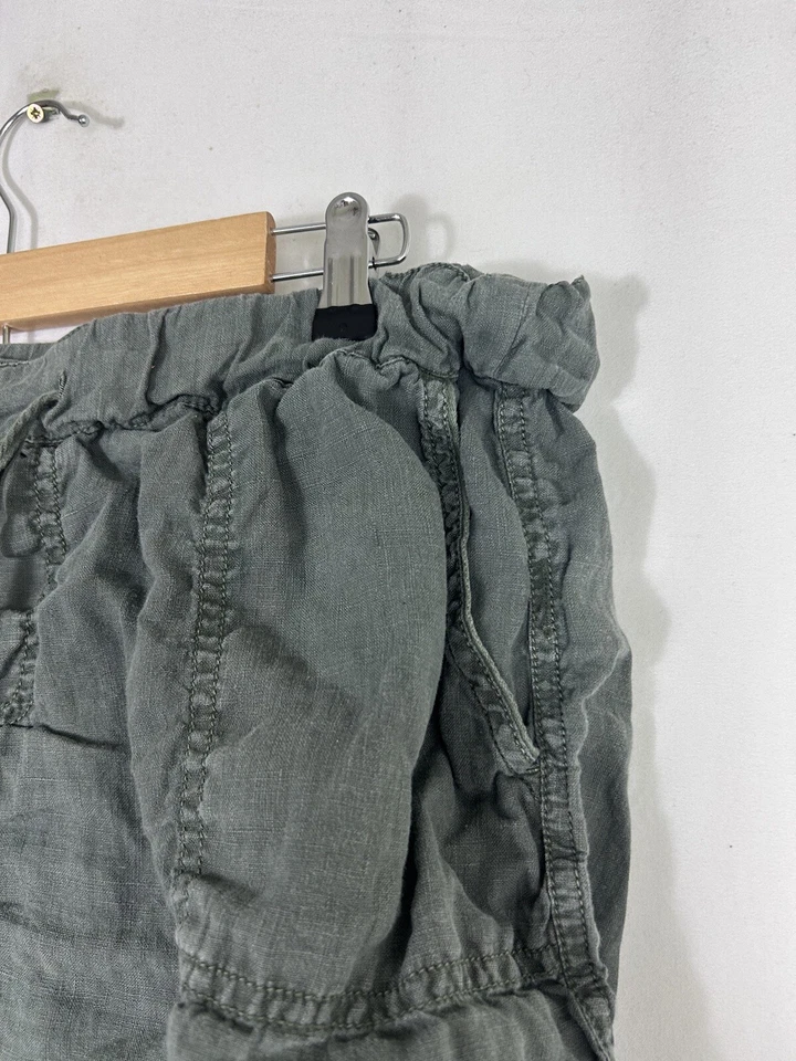 Caslon Womens Size Large Olive Green Linen Drawstring Shorts 36x4" - Image 4 of 4