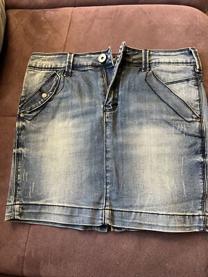 EXE Jeans Jeansrock Minirock highwaist Gr. 28 Damen kurz Sommer Neuwertig