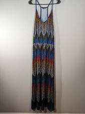 Banana Republic Womens Chevron Sleeveless Maxi Dress Sz M Artsy Resortwear Beach