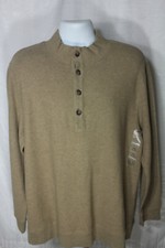 NEW Mens Claiborne Light Brown Half Button Sweater Size 2XL XXL