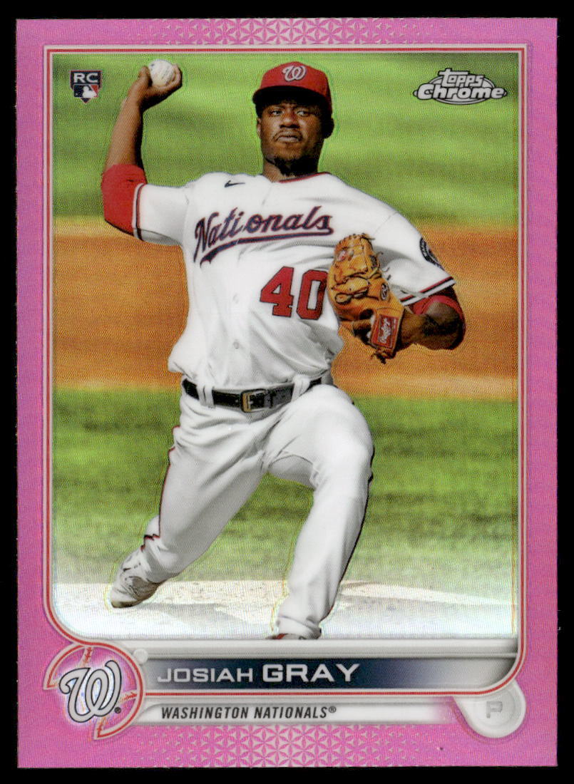 Josiah Gray 2022 Topps Chrome Pink Refractor #160 - Washington Nationals