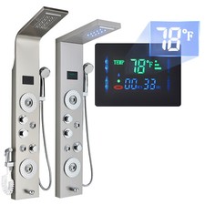 ELLO ALLO Stainless Steel Shower Panel Tower System Rainfall Head Massage Faucet