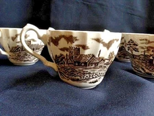 MYOTT ROYAL MAIL STAFFORDSHIRE ENGLAND IRONSTONE TEA CUP BROWN DESIGN