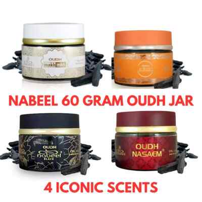 Nabeel Oudh Bakhoor Agarwood Duft 60 Gramm Dose Räucherholz 4er Pack